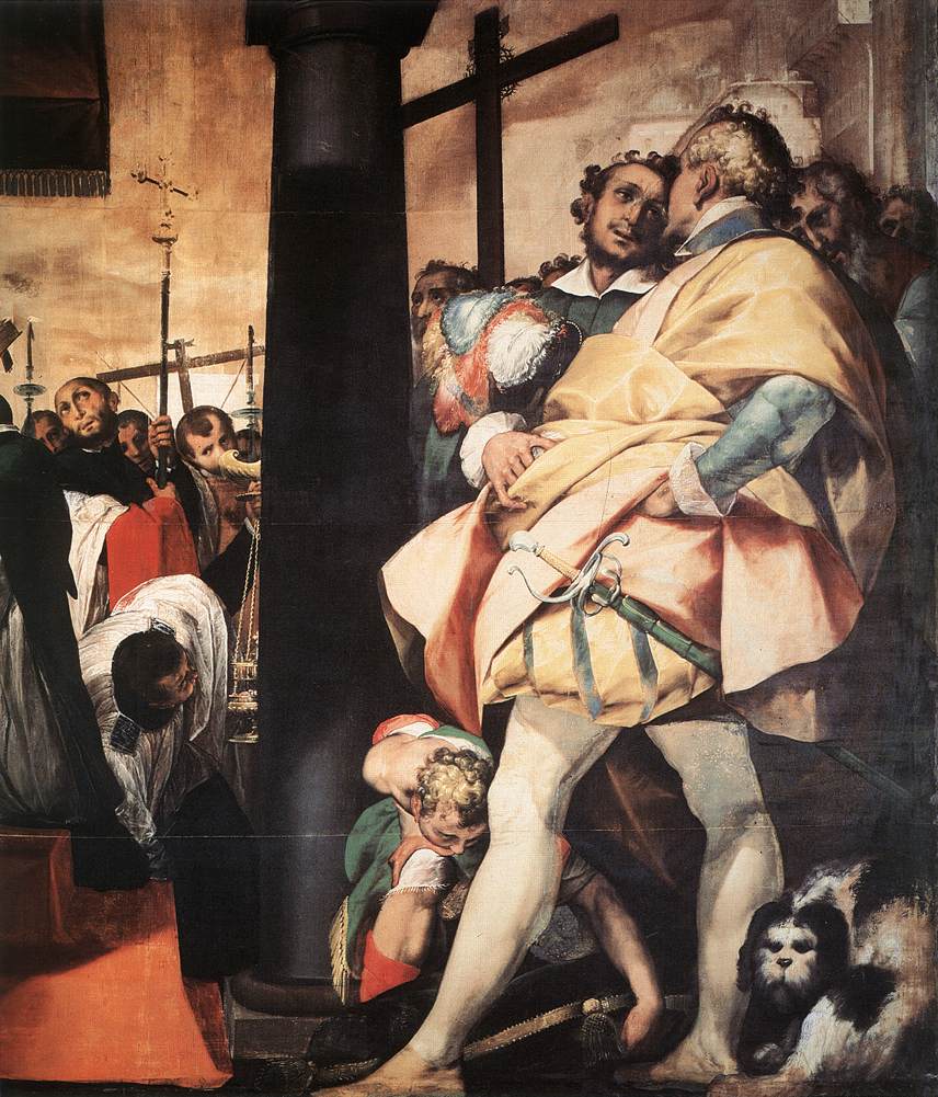 St Charles Borromeo Erecting Crosses a the Gates of Milan (detail) df